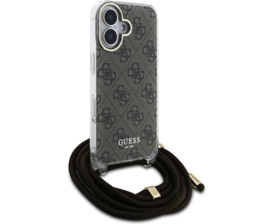 Guess IML 4G Printed Crossbody Strap Case Aizsargapvalks priekš Apple iPhone 16 Neoriģinālie Maciņi