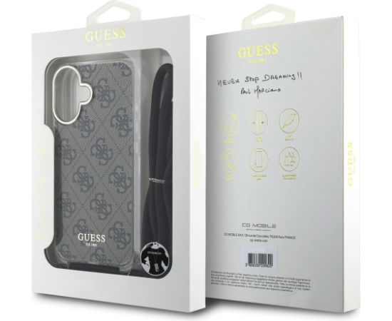 Guess IML 4G Printed Crossbody Strap Case Aizsargapvalks priekš Apple iPhone 16 Neoriģinālie Maciņi