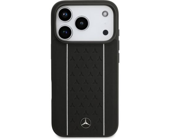Mercedes Leather Star Pattern and Stripes MagSafe Case Aizsargapvalks priekš Apple iPhone 17 Pro Neoriģinālie Maciņi