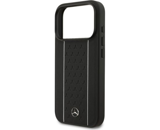 Mercedes Leather Star Pattern and Stripes MagSafe Case Aizsargapvalks priekš Apple iPhone 17 Pro Neoriģinālie Maciņi