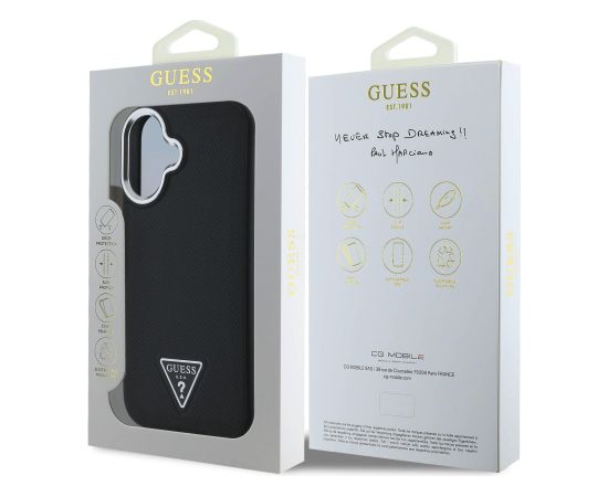 Guess PU Grained Triangle Logo Case Чехол для Apple iPhone 16 Чехлы - альтернативные