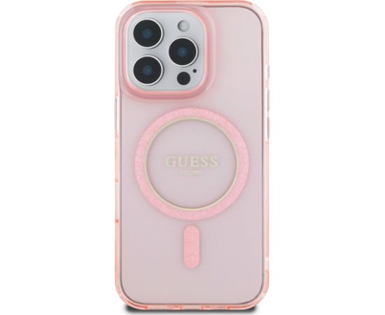 Guess IML Glitter Ring MagSafe Case Aizsargapvalks priekš Apple iPhone 16 Pro Max Neoriģinālie Maciņi