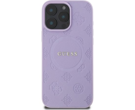 Guess Saffiano Peony Stamp MagSafe Case Aizsargapvalks priekš iPhone 16 Pro Neoriģinālie Maciņi