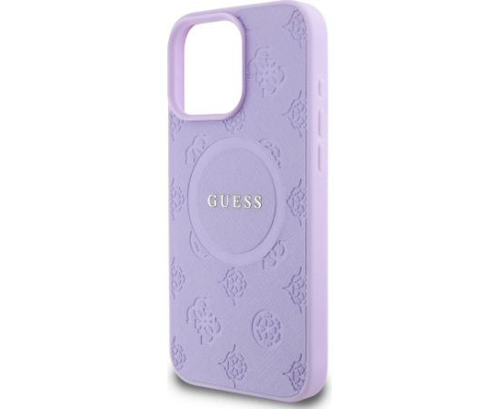 Guess Saffiano Peony Stamp MagSafe Case Aizsargapvalks priekš iPhone 16 Pro Neoriģinālie Maciņi