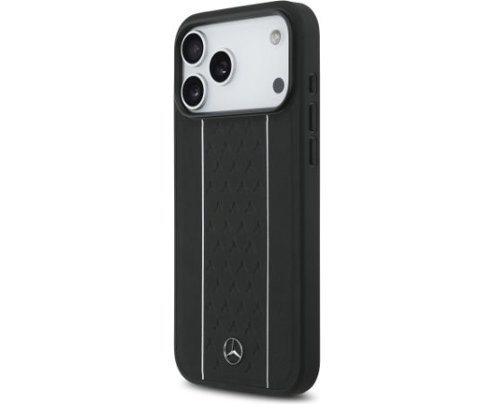 Mercedes Leather Star Pattern and Stripes MagSafe Case Aizsargapvalks priekš Apple iPhone 17 Pro Max Neoriģinālie Maciņi