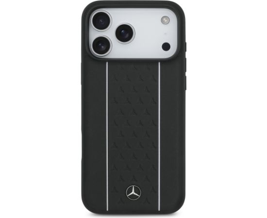 Mercedes Leather Star Pattern and Stripes MagSafe Case Aizsargapvalks priekš Apple iPhone 17 Pro Max Neoriģinālie Maciņi