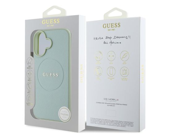 Guess PU Grained Classic Logo MagSafe Case Aizsargapvalks priekš Apple iPhone 16 Neoriģinālie Maciņi