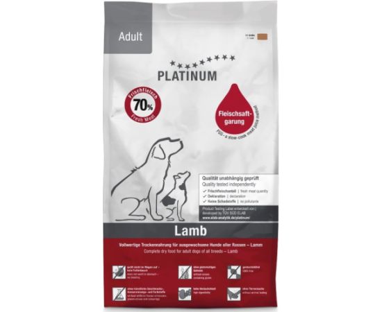 PLATINUM Adult Lamb - semi-moist dog food - 5kg Suņu barība