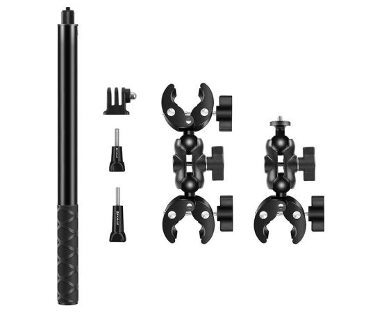Motorcycle/bicycle mount PULUZ with a single clamp and selfie stick 150 cm Штативы и Аксессуары