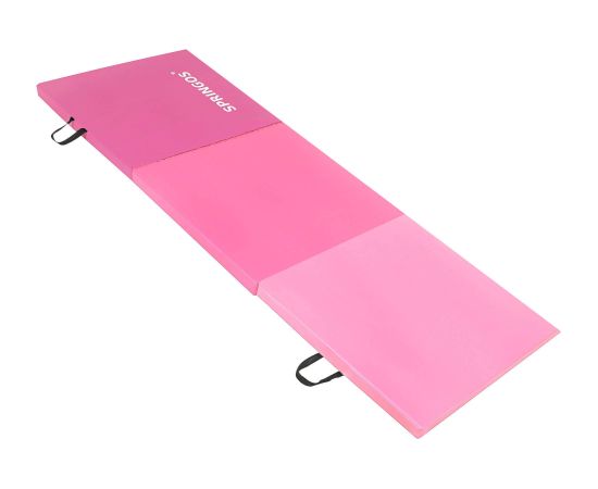 Гимнастический мат Springos FA0140, 180 см, розовый Велосипеды