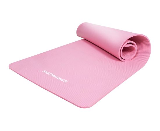 Универсальный коврик для занятий фитнесом, йогой, пилатесом Springos YG0030, 183 см, розовый Велосипеды