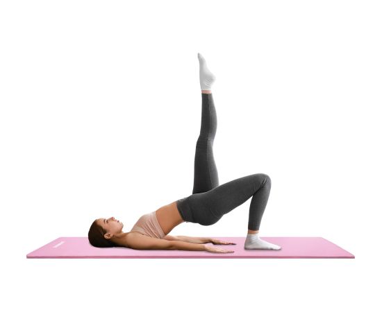 Универсальный коврик для занятий фитнесом, йогой, пилатесом Springos YG0030, 183 см, розовый Велосипеды