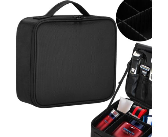 Ceļojumu organizators kosmētikai, kosmētikas soma ar regulējamiem nodalījumiem, Springos HA7492 melns Mugursomas