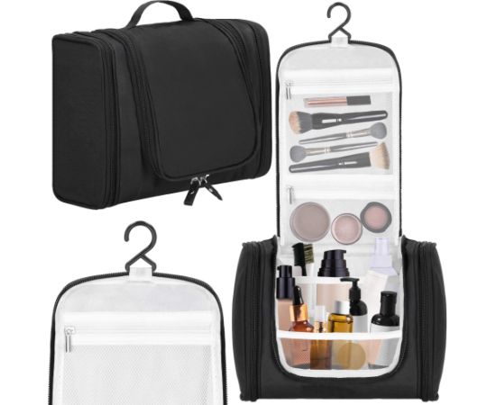 Ceļojumu organizators kosmētikai Springos HA7490 24x21x10 cm kosmētikas soma, vizāžista soma melna Mugursomas
