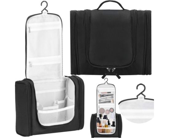 Ceļojumu organizators kosmētikai Springos HA7490 24x21x10 cm kosmētikas soma, vizāžista soma melna Mugursomas