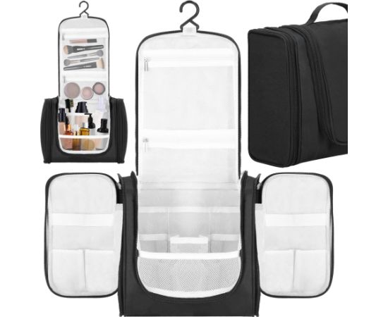 Ceļojumu organizators kosmētikai Springos HA7490 24x21x10 cm kosmētikas soma, vizāžista soma melna Mugursomas