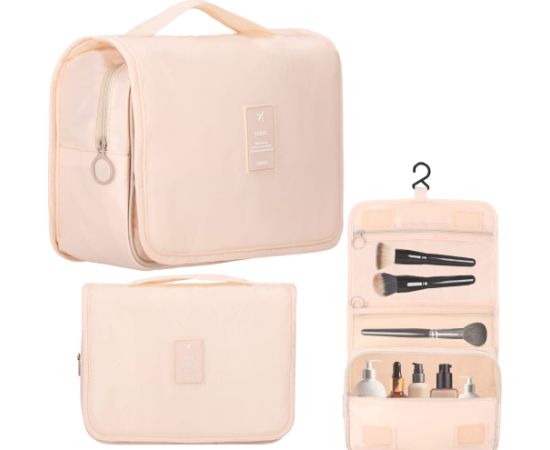 Дорожный органайзер для косметики Springos HA7489 23x19x9,5 см косметичка для самолета бежевый Сумки и рюкзаки