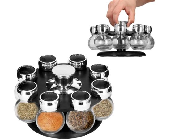 Garšvielu plaukts ar burciņām Springos KI0080 Jaunumi, mēbeles, māja