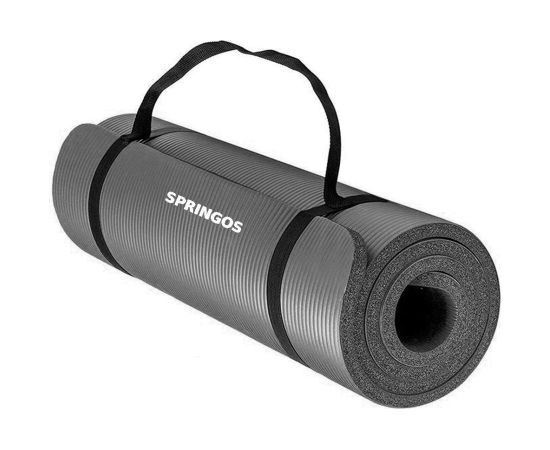 Коврик для йоги Springos YG0001 180 см серый Велосипеды