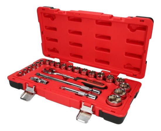 Kstools 1/2" CHROMEplus galatslēgu komplekts 24pcs, KS Tools Muciņas 