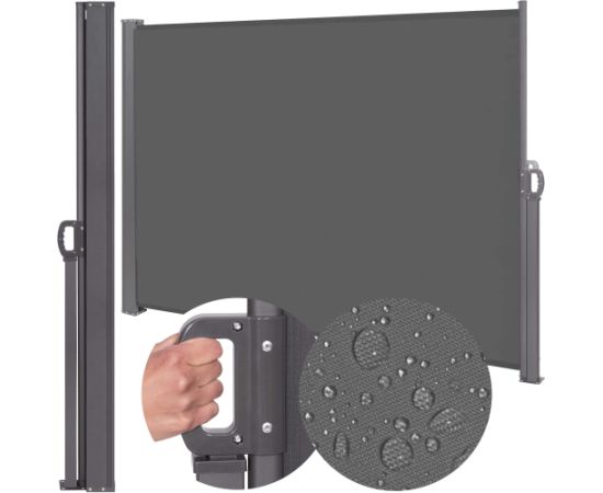 Боковая маркиза Springos AW0001 250x160 см раздвижная графитовая штора Тенты и аксессуары