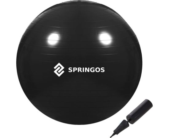 Фитнес мяч Springos FB0015 85 см с насосом черный Велосипеды