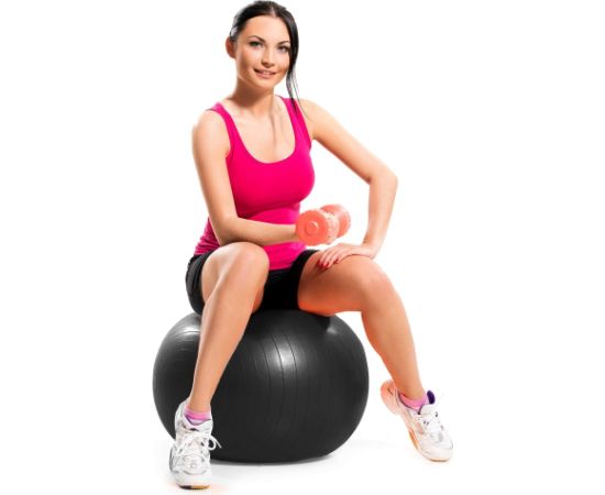 Фитнес мяч Springos FB0014 65 см с насосом черный Велосипеды