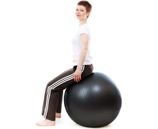 Фитнес мяч Springos FB0014 65 см с насосом черный Велосипеды