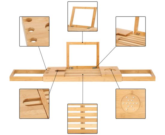 Bambusa vannas plaukts Springos HA1023 Jaunumi, mēbeles, māja