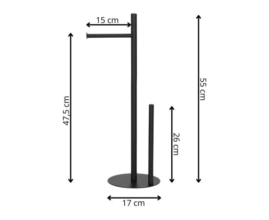 Tualetes papīra turētājs Springos TS0013 55cm Aksesuāri vannas istabām