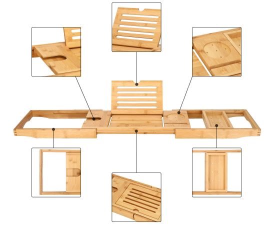 Bambusa vannas plaukts Springos HA1025 Jaunumi, mēbeles, māja