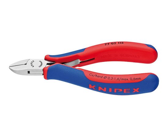 Electronics Diagonal Cutter 115mm D1.6mm, multi grips, Knipex Knaibles un stangas