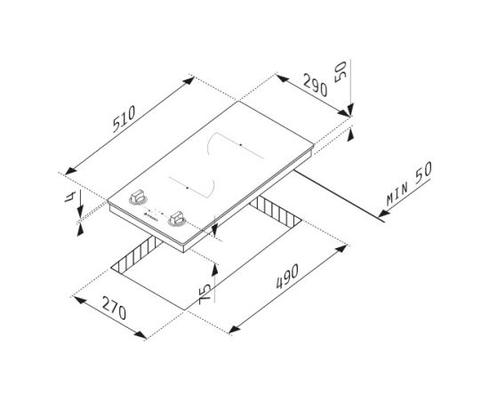 Ceramic hob Pyramis black Электрическая поверхность