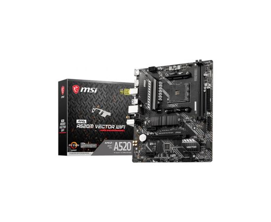 MSI MAG A520M VECTOR WIFI motherboard AMD A520 Socket AM4 micro ATX Mātes plates