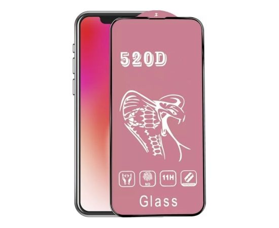Tempered glass 520D Apple iPhone 16 Pro black Ekrānu aizsardzība