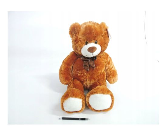 Madej Maskotka Miś pluszowy z kokardką 70 cm brązowy Mīkstās rotaļlietas