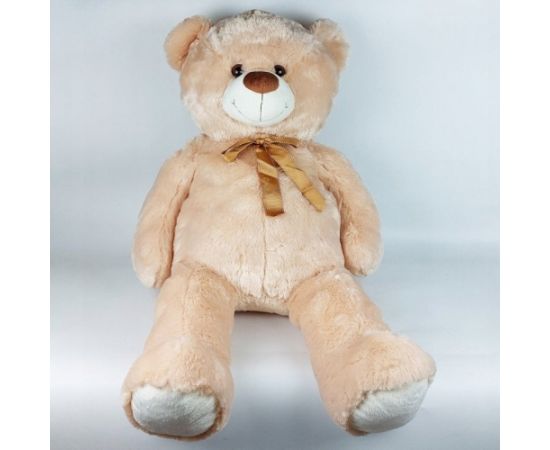 Madej Maskotka Miś pluszowy z kokardką 70 cm beżowy Mīkstās rotaļlietas