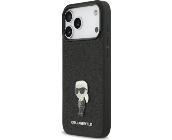 Karl Lagerfeld Fixed Glitter Metal Ikonik Case Aizsargapvalks priekš Apple iPhone 17 Pro Max Neoriģinālie Maciņi