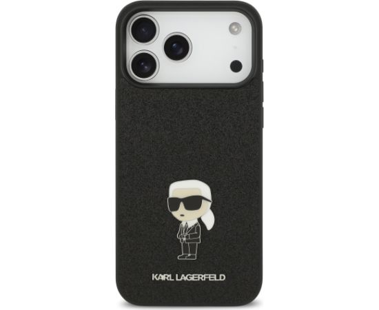 Karl Lagerfeld Fixed Glitter Metal Ikonik Case Aizsargapvalks priekš Apple iPhone 17 Pro Max Neoriģinālie Maciņi