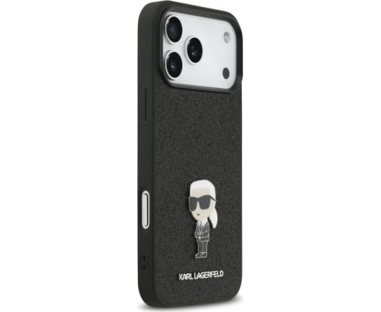 Karl Lagerfeld Fixed Glitter Metal Ikonik Case Aizsargapvalks priekš Apple iPhone 17 Pro Max Neoriģinālie Maciņi