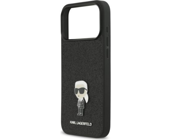 Karl Lagerfeld Fixed Glitter Metal Ikonik Case Aizsargapvalks priekš Apple iPhone 17 Pro Max Neoriģinālie Maciņi