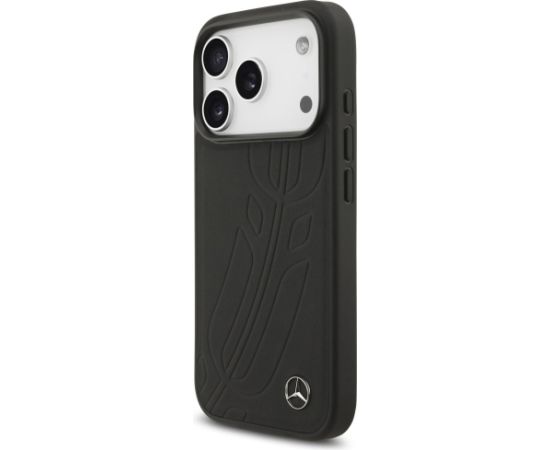 Mercedes Leather Large Laurel Leave MagSafe Case Aizsargapvalks priekš Apple iPhone 17 Pro Neoriģinālie Maciņi