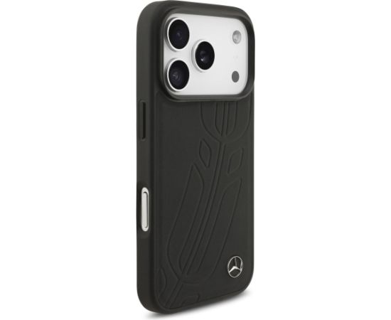 Mercedes Leather Large Laurel Leave MagSafe Case Aizsargapvalks priekš Apple iPhone 17 Pro Neoriģinālie Maciņi