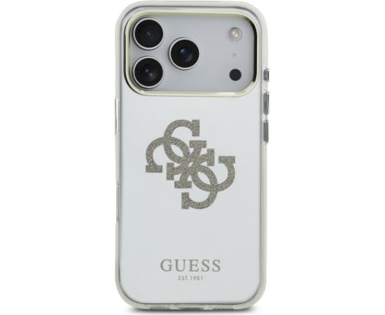 Guess PC/TPU Mirror 4G Glitter Logo MagSafe Case Aizsargapvalks priekš Apple iPhone 17 Pro Max Neoriģinālie Maciņi
