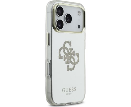 Guess PC/TPU Mirror 4G Glitter Logo MagSafe Case Aizsargapvalks priekš Apple iPhone 17 Pro Max Neoriģinālie Maciņi