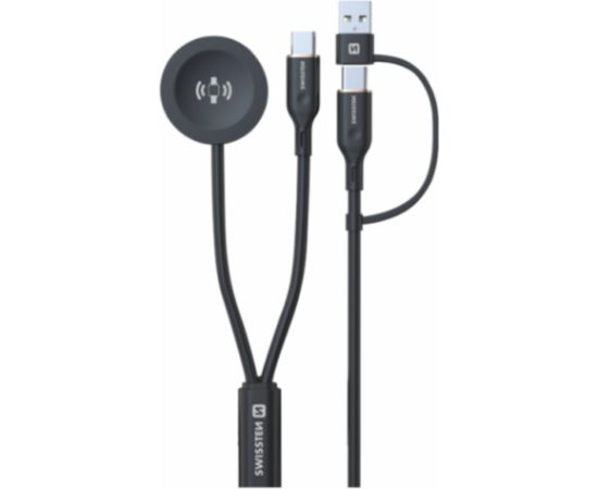 Swissten Беспроводной кабель 2in1 для зарядки Samsung Galaxy Watch / 2x USB-C / USB 1.2m Bezvadu telefonu lādētāji