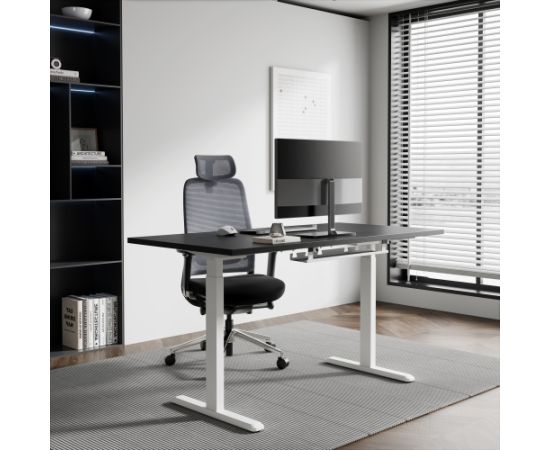 Adjustable Height Table Up Up Bjorn White, Table top L Black Biroja galdi