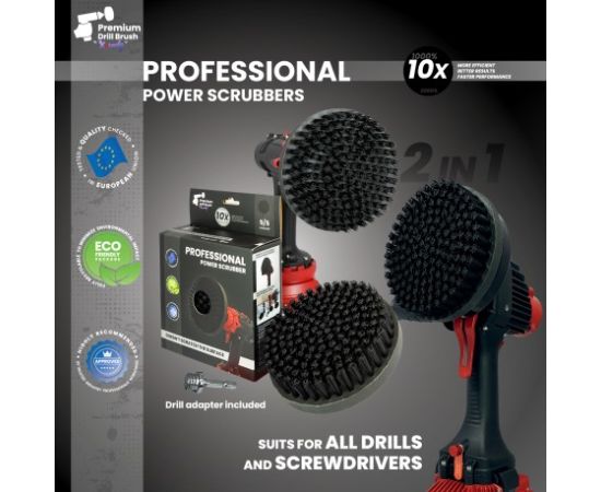 Premium urbju birste profesionālai tīrīšanai 2 in 1 - īpaši stingra, melna, 15 cm Tīrīšānas iekārtu aksesuāri