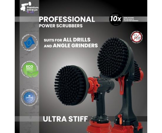 Premium urbju birste profesionālai tīrīšanai 2 in 1 - īpaši stingra, melna, 15 cm Tīrīšānas iekārtu aksesuāri