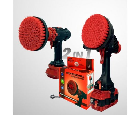 Augstākās kvalitātes urbju birste profesionālai tīrīšanai 2 in 1 - stingra, sarkana, 15 cm Tīrīšānas iekārtu aksesuāri